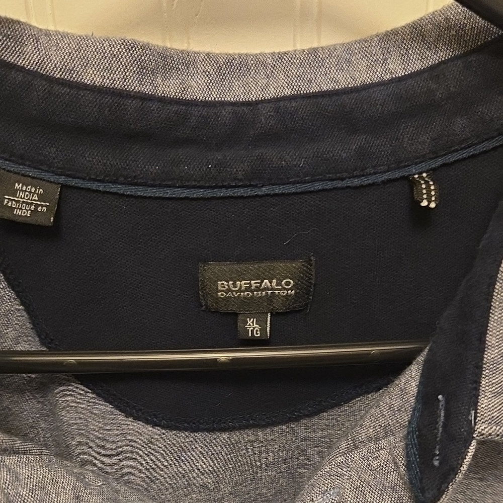 Buffalo David Bitton Blue and Gray Top
